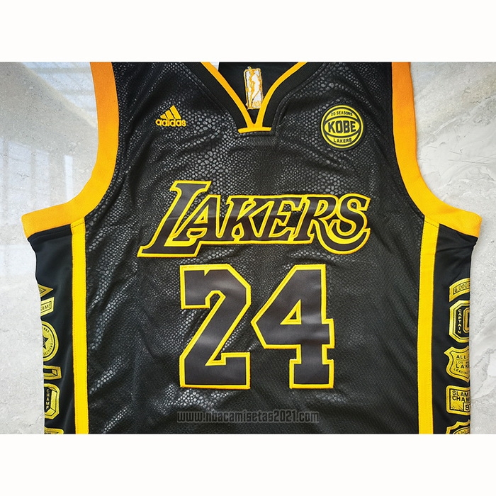 Camiseta Los Angeles Lakers Kobe Bryant #24 Retired Negro
